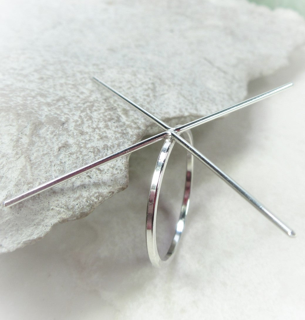 Raw Gemstone Ring - Square, 1.5mm Band, Choose Your Metal