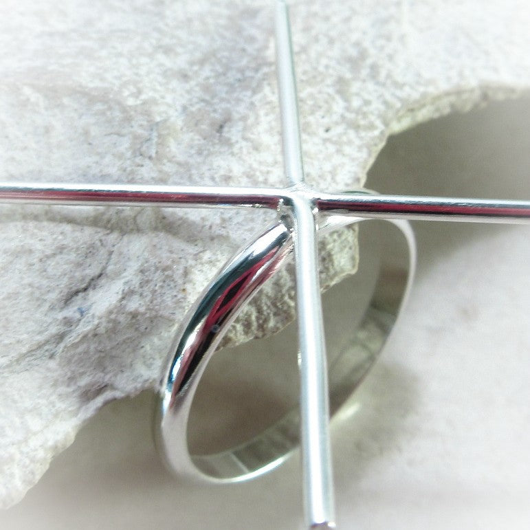Raw Gemstone Ring - Half Round, 1mm Band, Solid 14k Gold