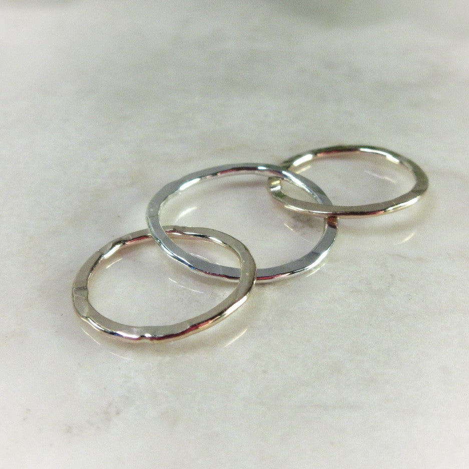 Links - Triple, 10mm, 1mm, Gold, Silver, Gold Choose Your Metal