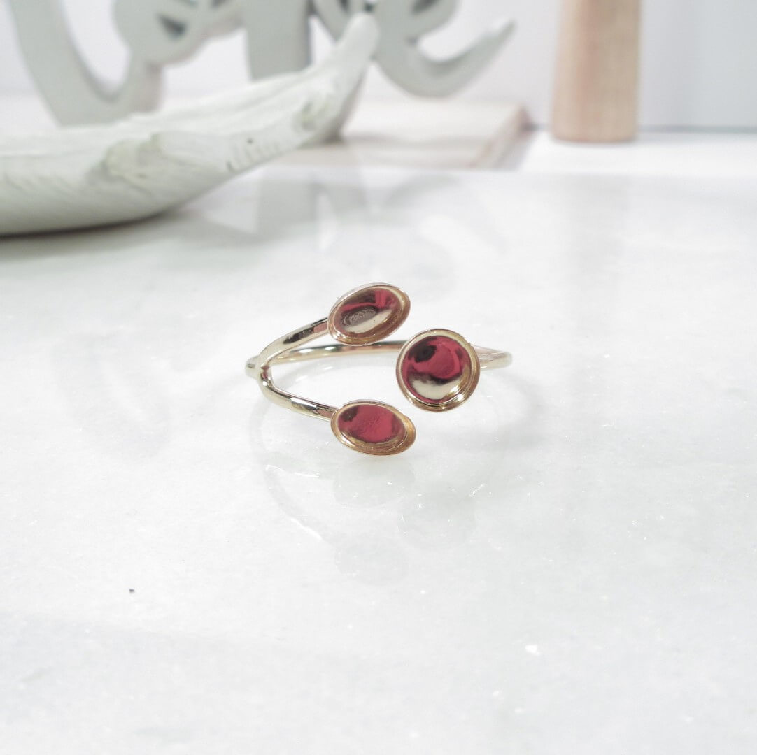 Bezel Cup Ring Setting Floral - 1.5mm Band, Choose Your Cup, Choose Your Metal