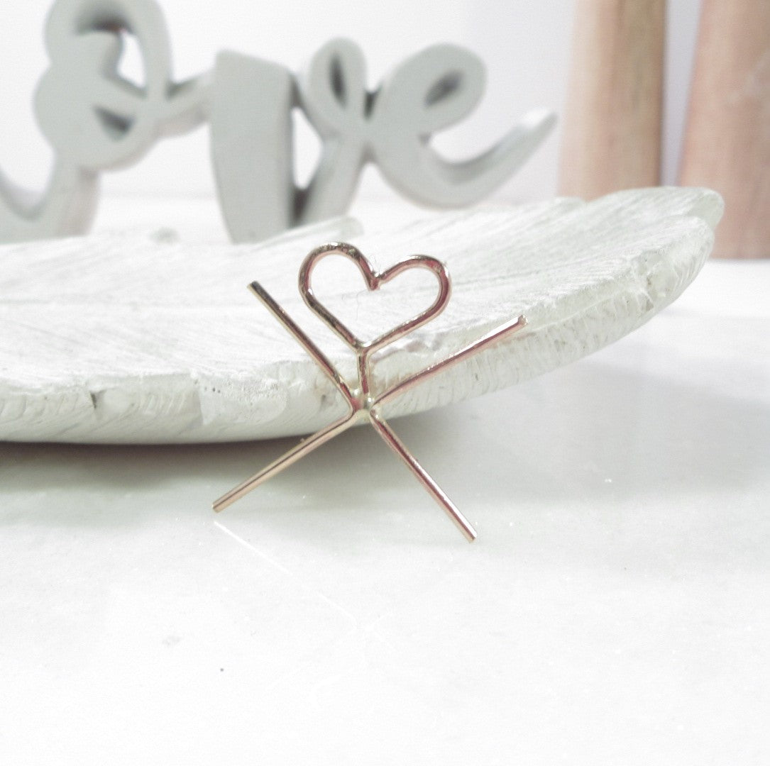 Raw Gemstone Pendant Setting - Ringless Heart, Choose Your Metal