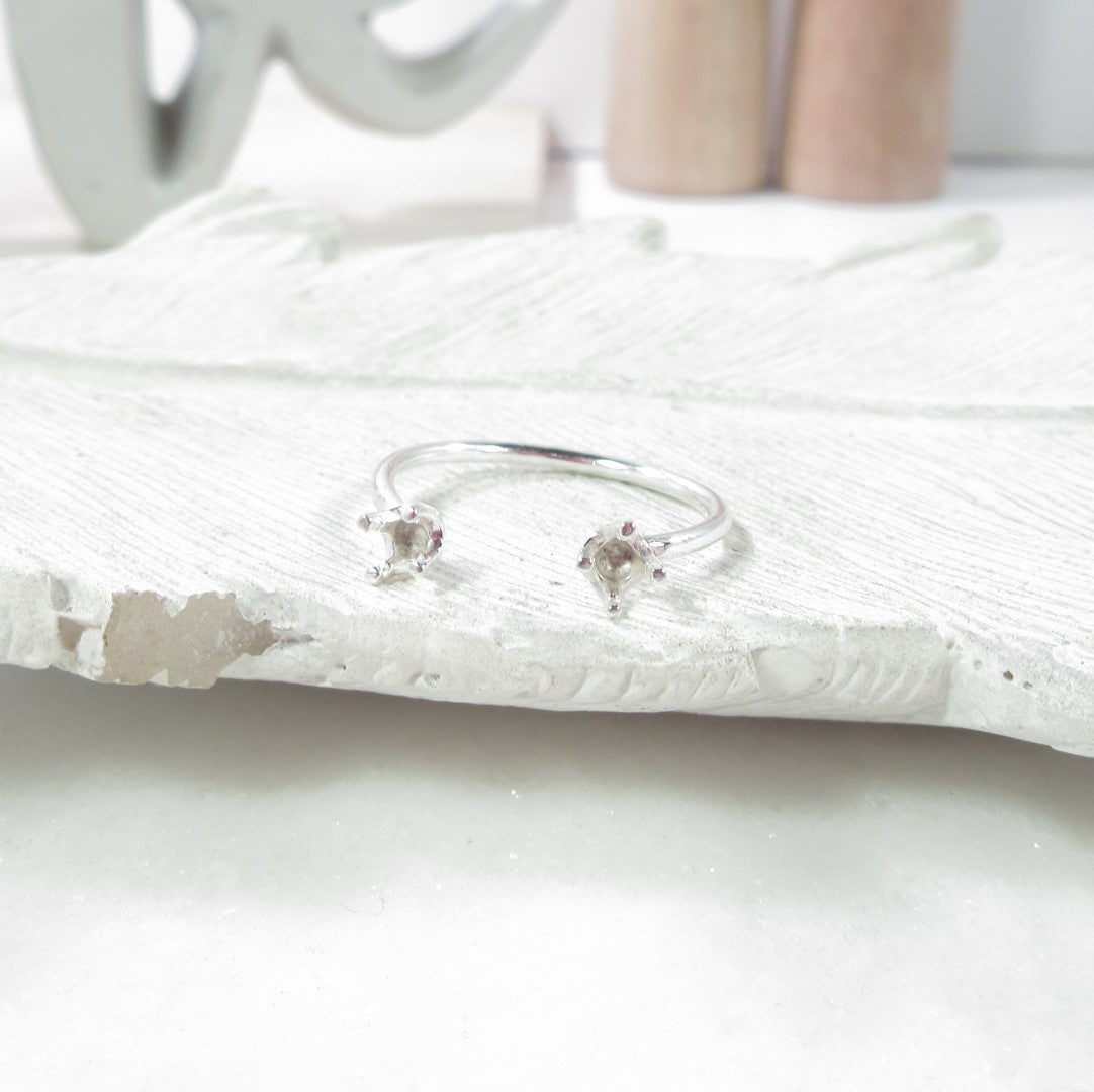 double faceted ring setting