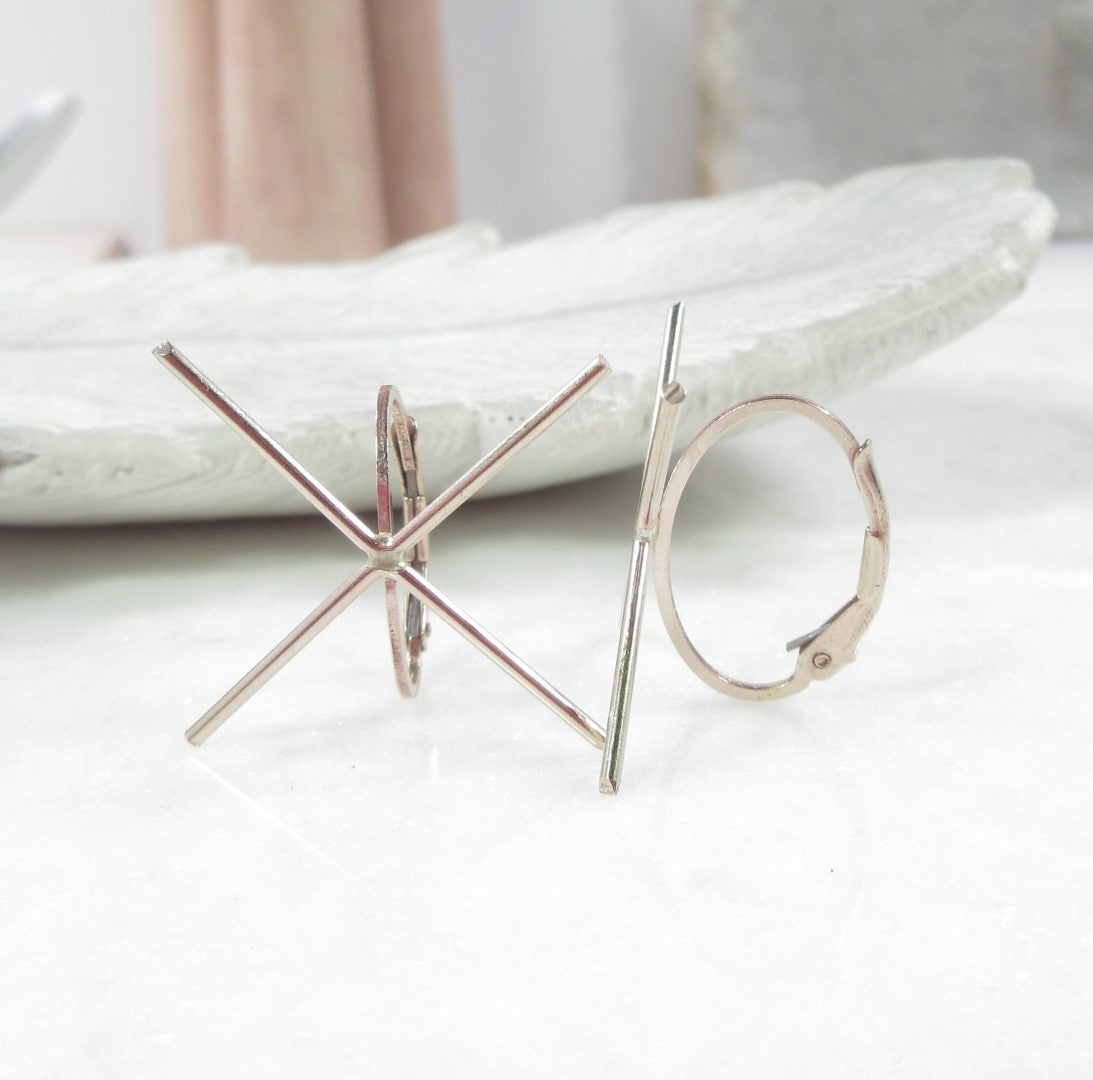 Raw Gemstone Earring Settings - Oval Lever Back, 4 Prong, Choice Of Metals