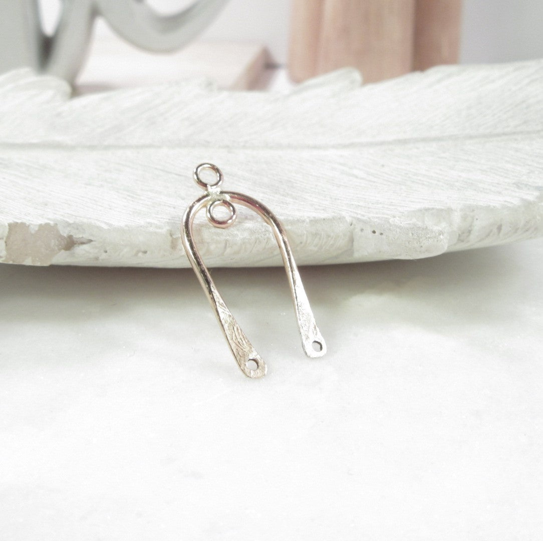 Earring Dangle - Long U Shape with Ring, Choose Your Metal
