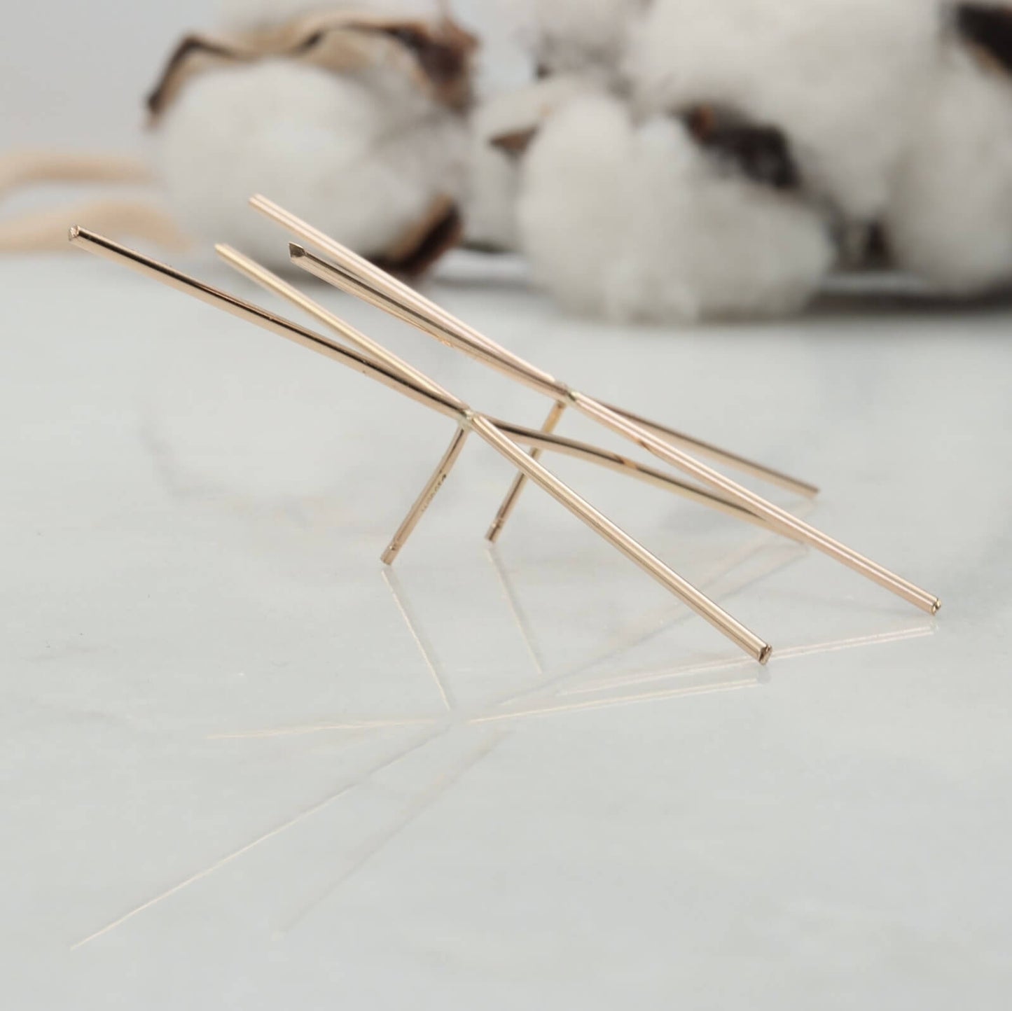 Raw Gemstone Earring Settings - 4 Prong Post, Choice Of Metals