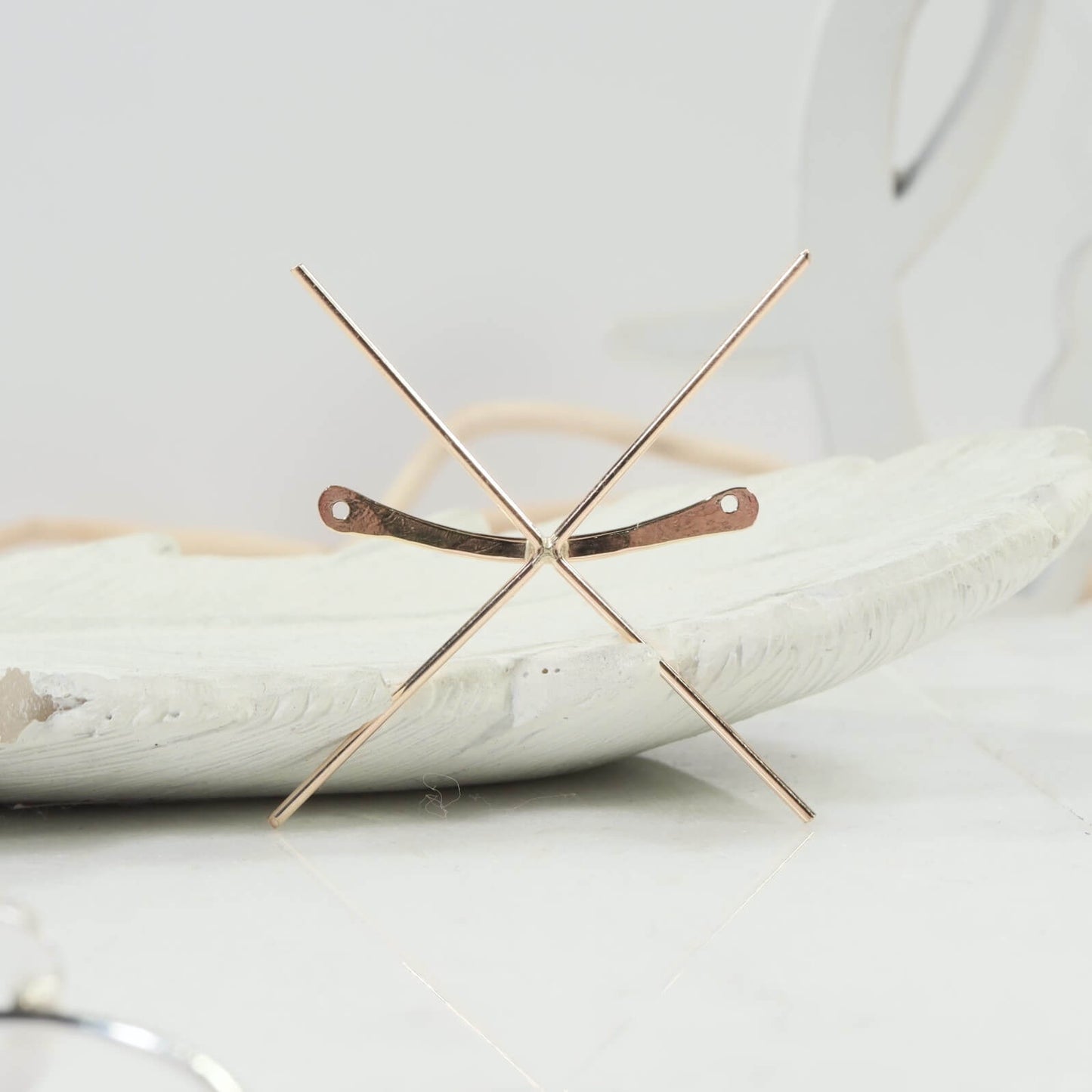 Raw Gemstone Pendant Setting Bar - Bent Bar, Choose Your Metal