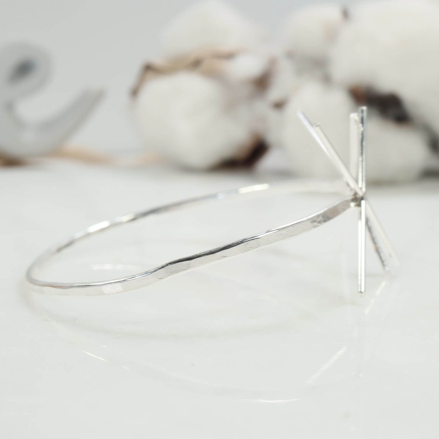 Raw Gemstone Bracelet Setting - Double Prong Your Choice Of Metals
