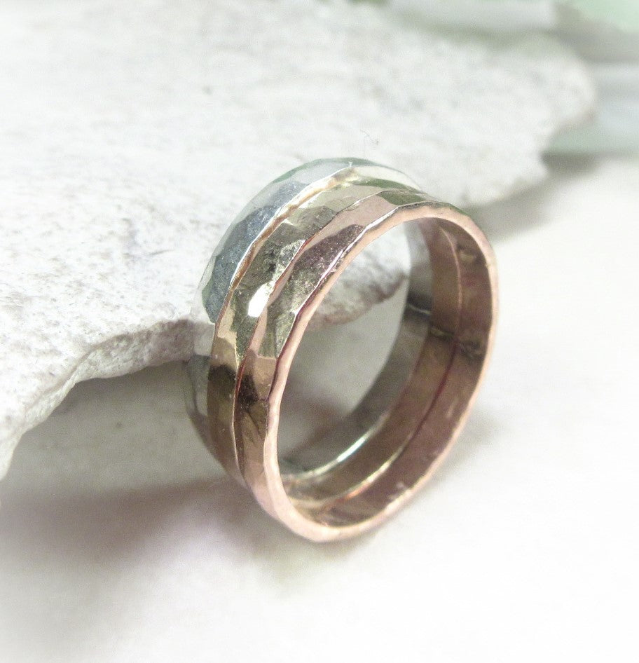 Ring Blanks - 4mm, Hammered, Choose Your Metal and Size
