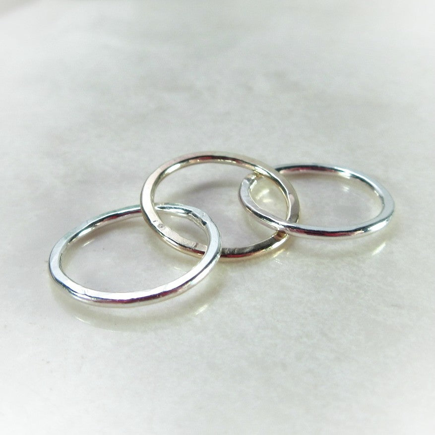 Links - Triple, 10mm, 1mm, Silver, Gold, Silver Choose Your Metal
