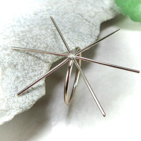 Raw Gemstone Ring - Plain, 1.5mm Band, 6 Prong, Solid 14k Gold