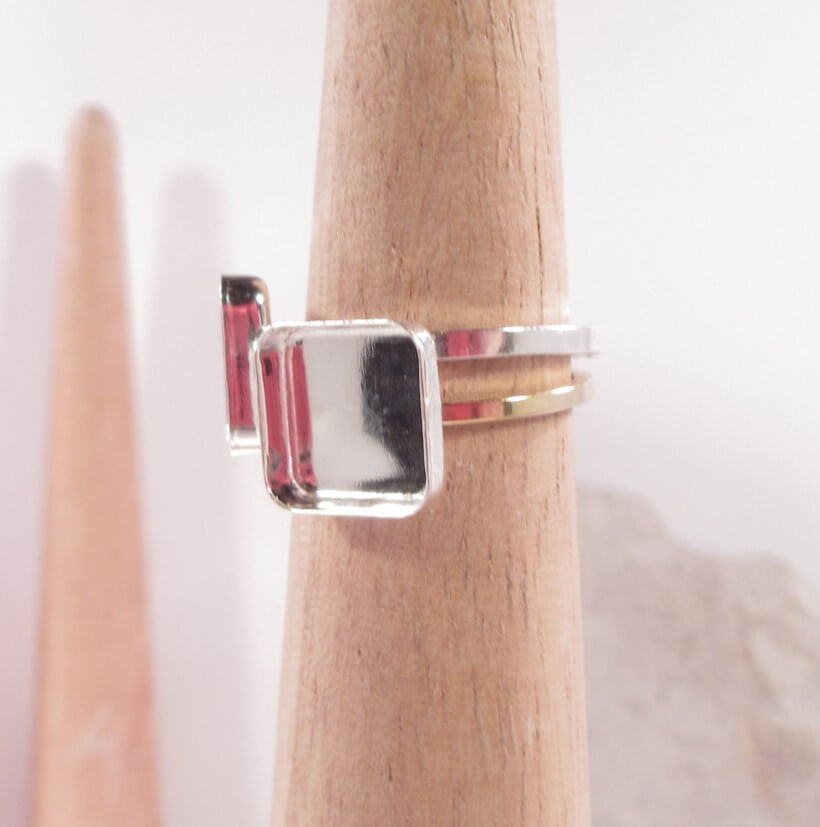 square bezel cup rings on mandrel