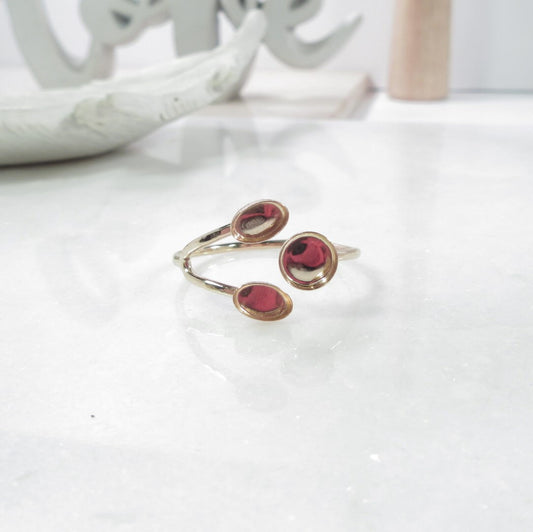 Bezel Cup Ring Setting Floral - 1.5mm Band, Choose Your Cup, Choose Your Metal