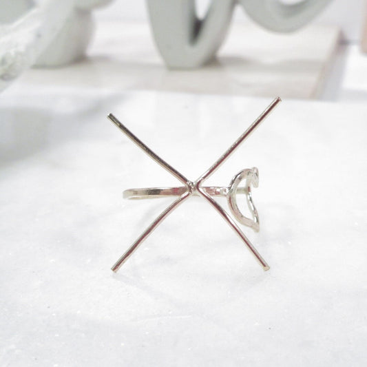 heart raw gemstone ring 