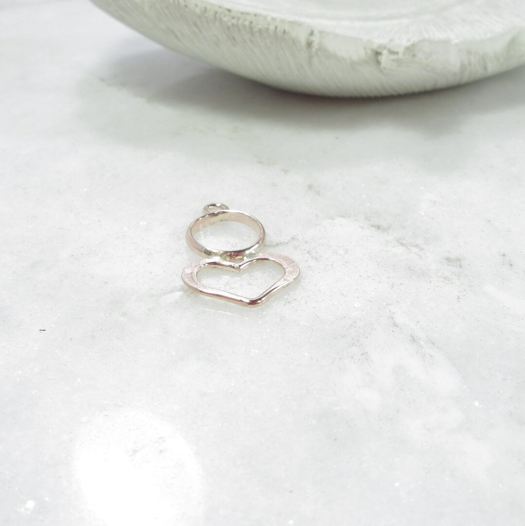 Open Resin Bezel - Heart, 8mm, Single Ring - Choose Your Metal