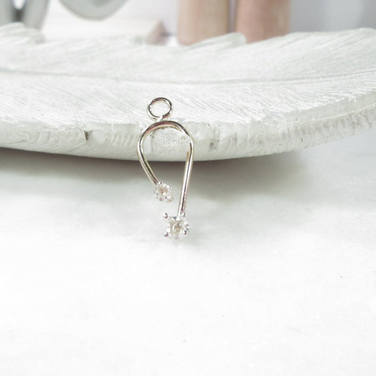 Earring Dangle - Faceted, Offset U, Choose Your Metal