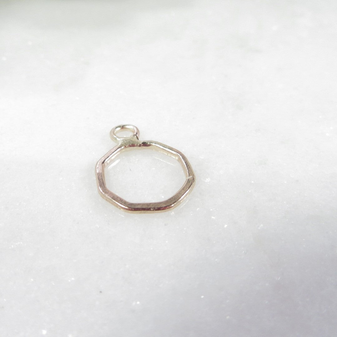 Hexagon with Ring - 10mm Choose Your Metal