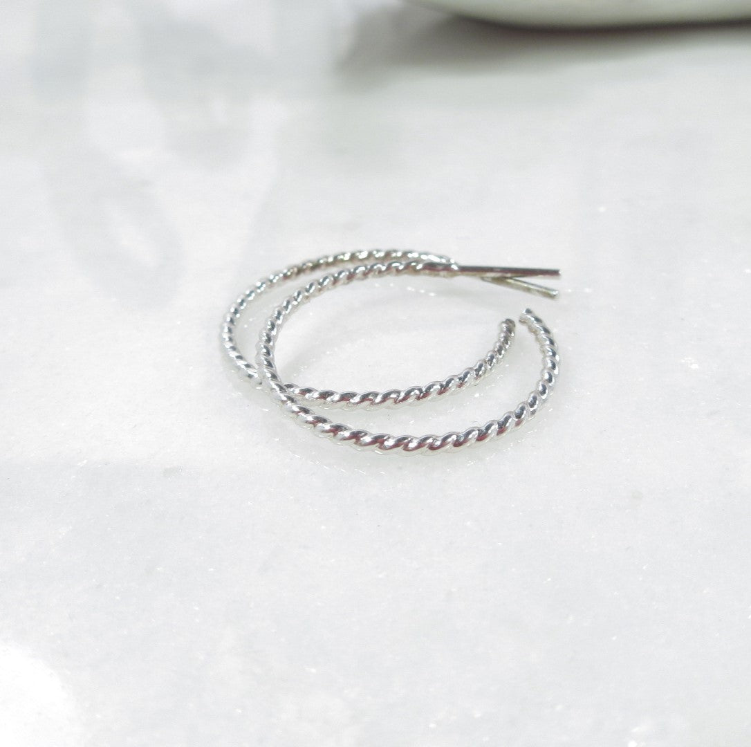 Small Post Hoop Earrings - Dot Twist