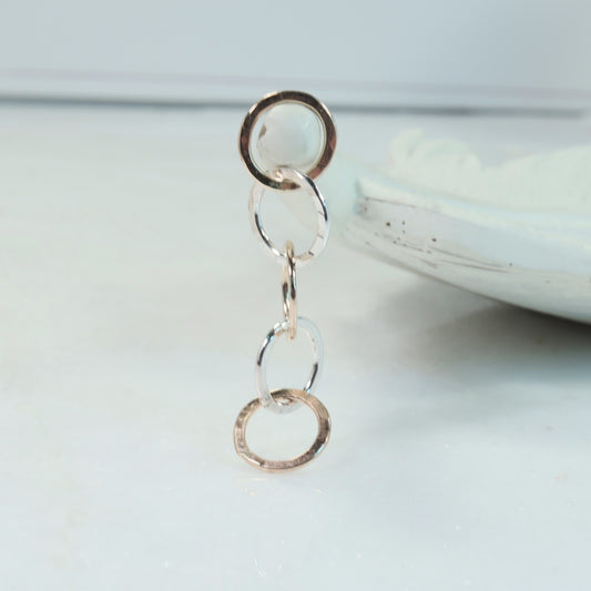 Links - Five, 6mm, 1mm, Gold, Silver, Gold, Silver, Gold Choose Your Metal
