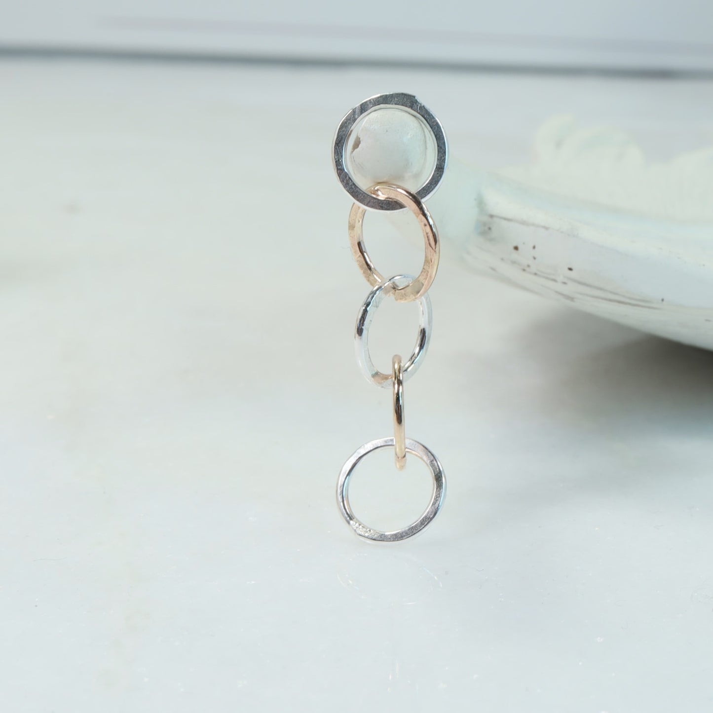 Links - Five, 6mm, 1mm, Silver, Gold, Silver, Gold, Silver Choose Your Metal