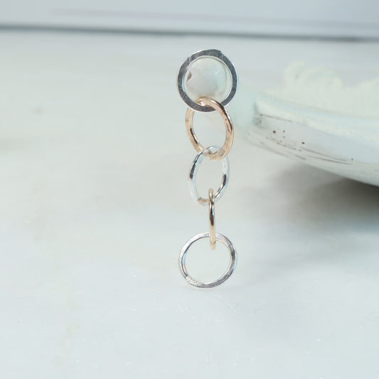 Links - Five, 6mm, 1mm, Silver, Gold, Silver, Gold, Silver Choose Your Metal