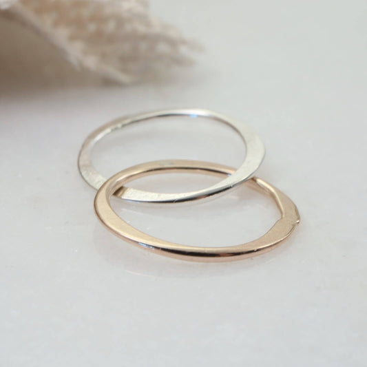 Links - Double, 6mm, 1mm, Silver & Pink Gold, Choose Your Metal