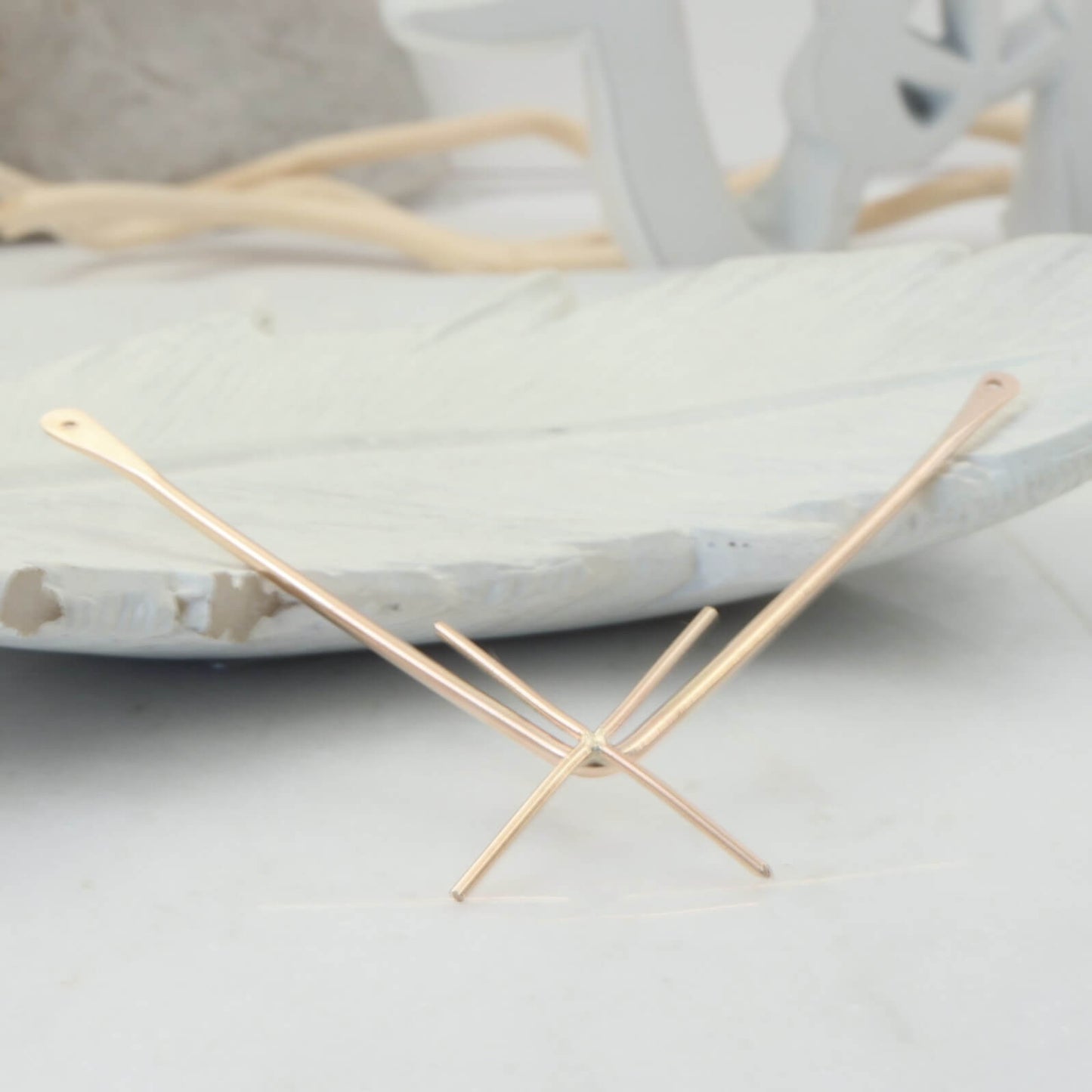 Raw Gemstone Pendant Setting Bar - V  Bar, Choose Your Metal