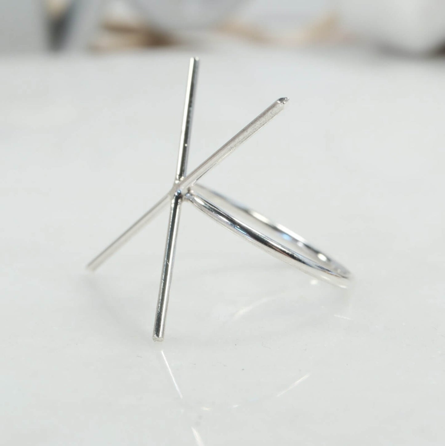 Raw Gemstone Ring - Plain, 1mm Band, Solid 14k Gold