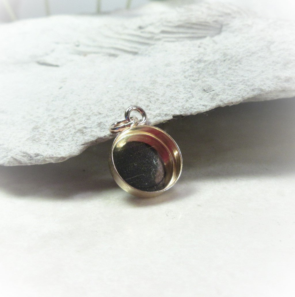 14k yellow gold round bezel cup pendant setting