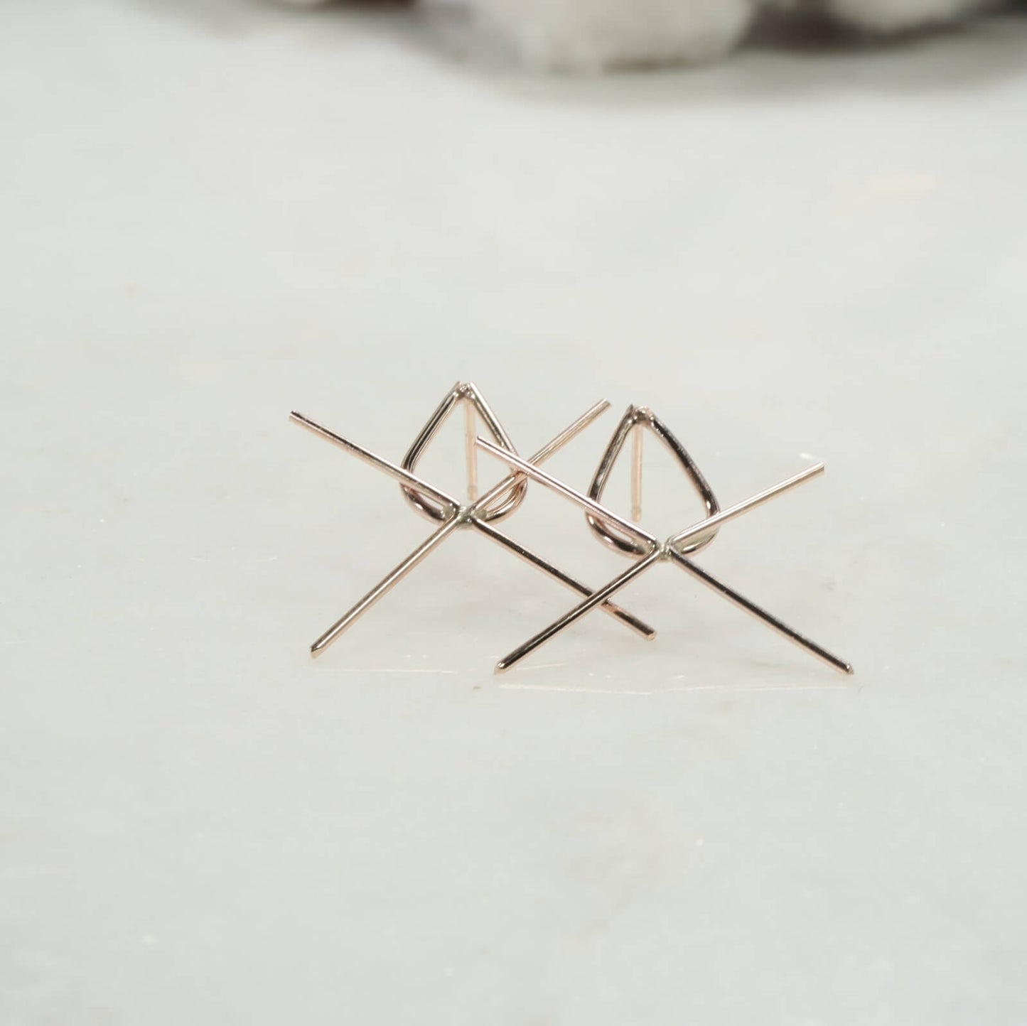 Raw Gemstone Earring Setting - Drops, 1mm, Plain, Post Earrings Choose Your Metal