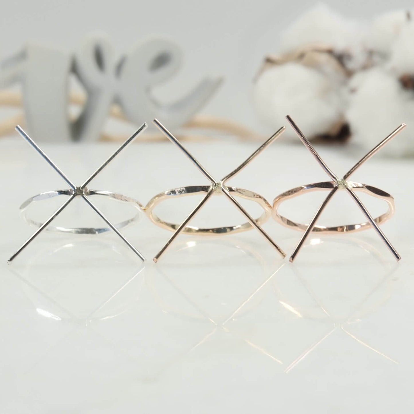 Raw Gemstone Ring - Flattened, 1mm Band, Choose Your Metal