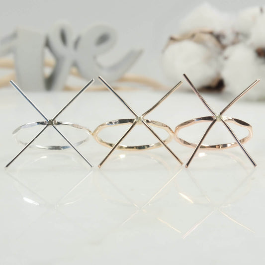 Raw Gemstone Ring - Flattened, 1mm Band, Choose Your Metal