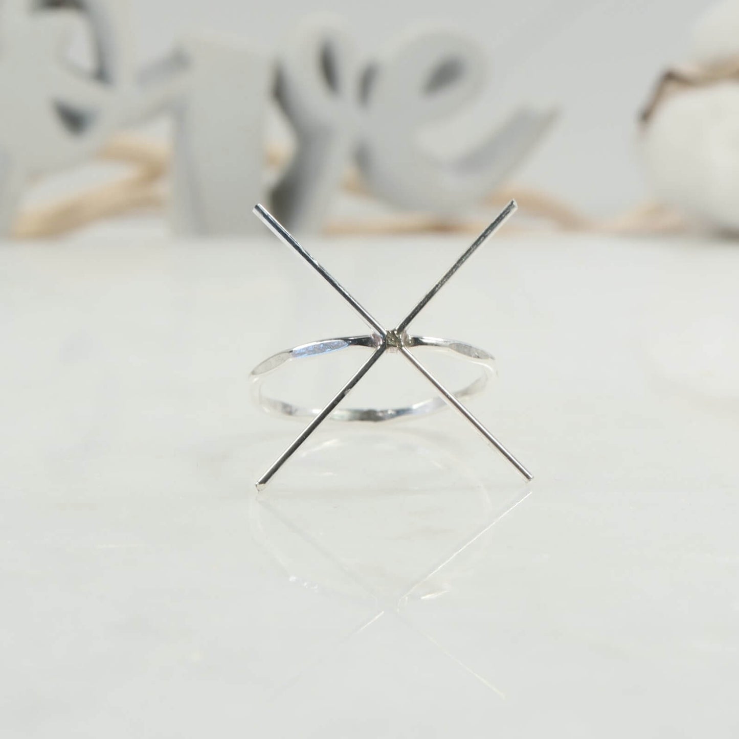 Raw Gemstone Ring - Flattened, 1.5mm Band, Choose Your Metal