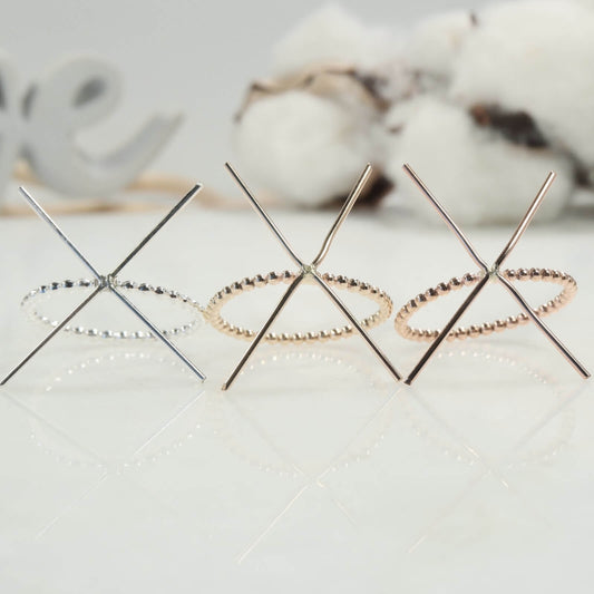 Raw Gemstone Ring - Bead, 1.5mm Band, Choose Your Metal
