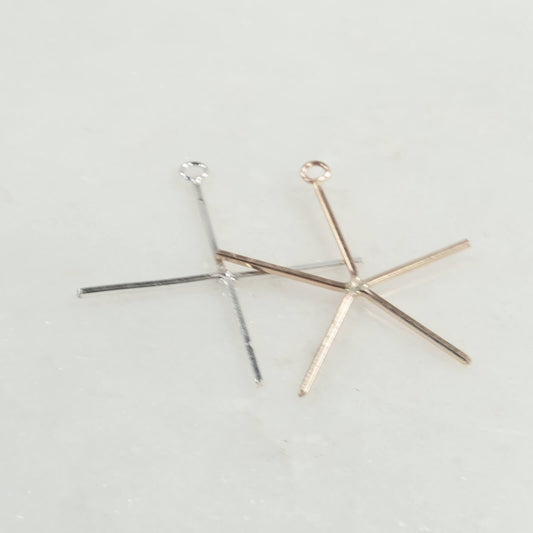 Raw Gemstone Pendant Setting - Soldered Ring, 5 Prong, 1 Inch, 1mm, Choose your Metal