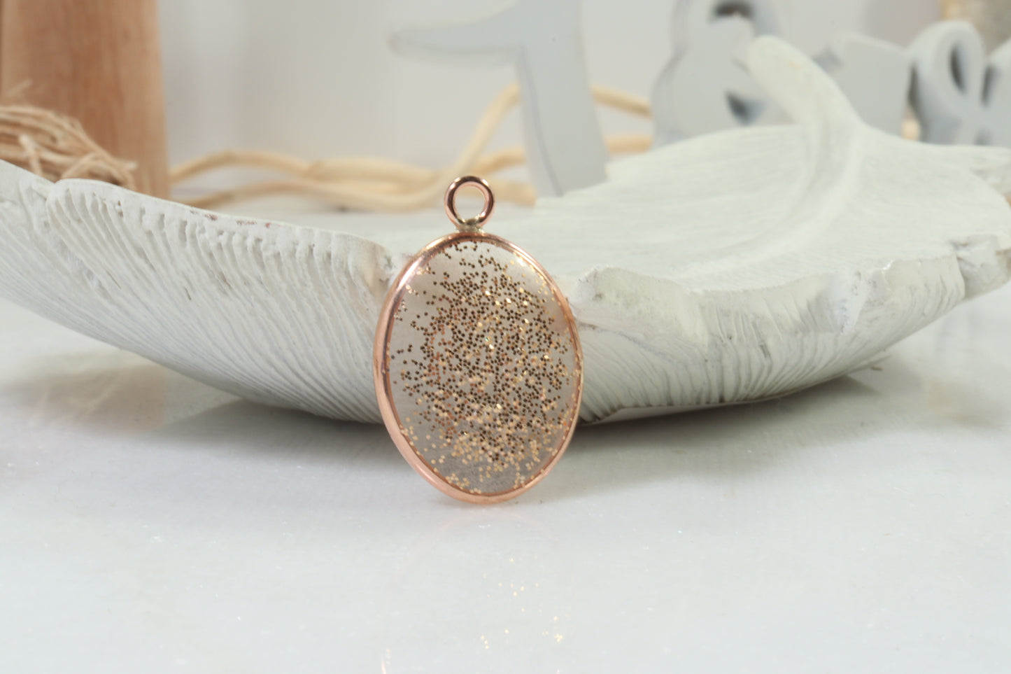 glitter bezel pendant