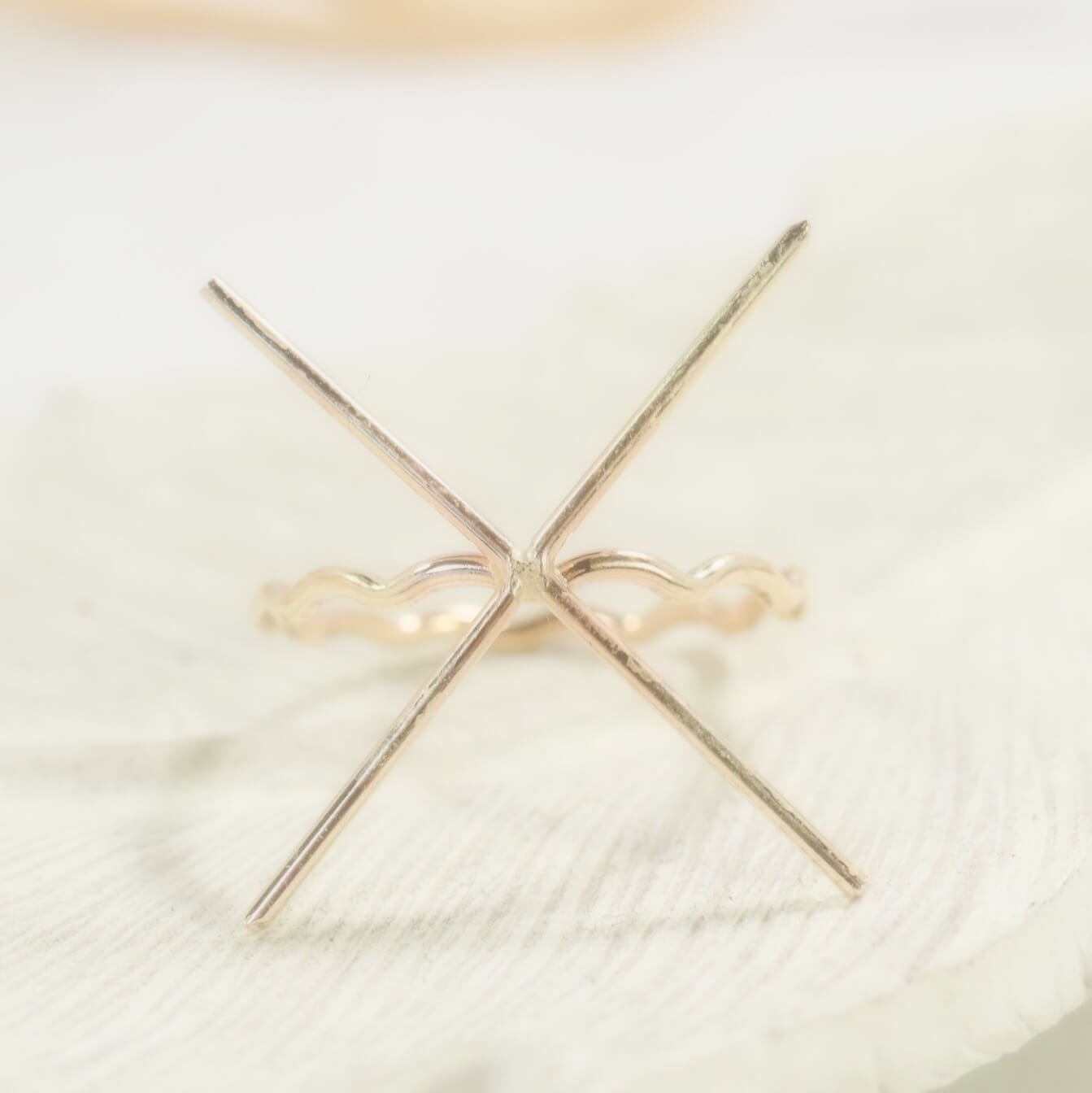 Raw Gemstone Ring - Alternating, 1mm Band, Choose Your Metal