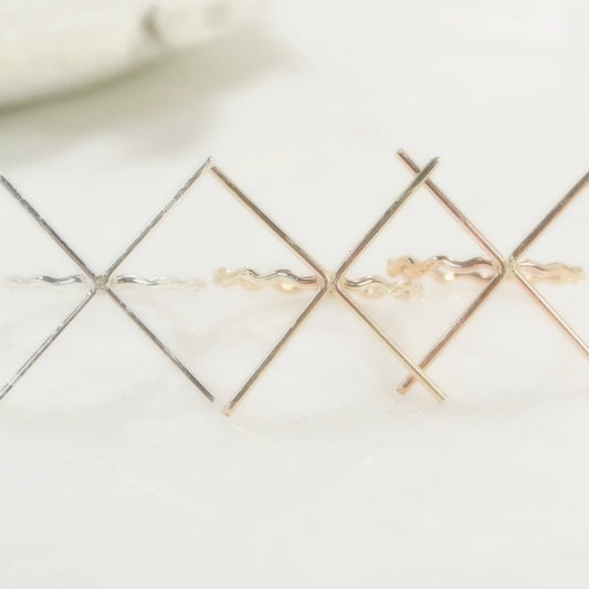 Raw Gemstone Ring - Alternating, 1.5mm Band, Choose Your Metal