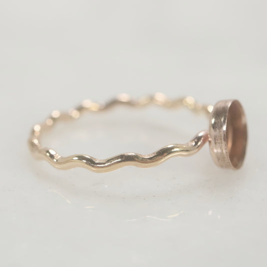 Bezel Cup Ring Setting - Alternating, Round, 1mm Band, Choose Your Cup, Choose Your Metal