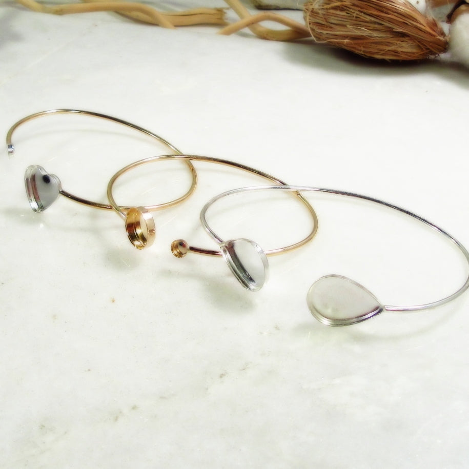 group resin bezel cup bracelet settings