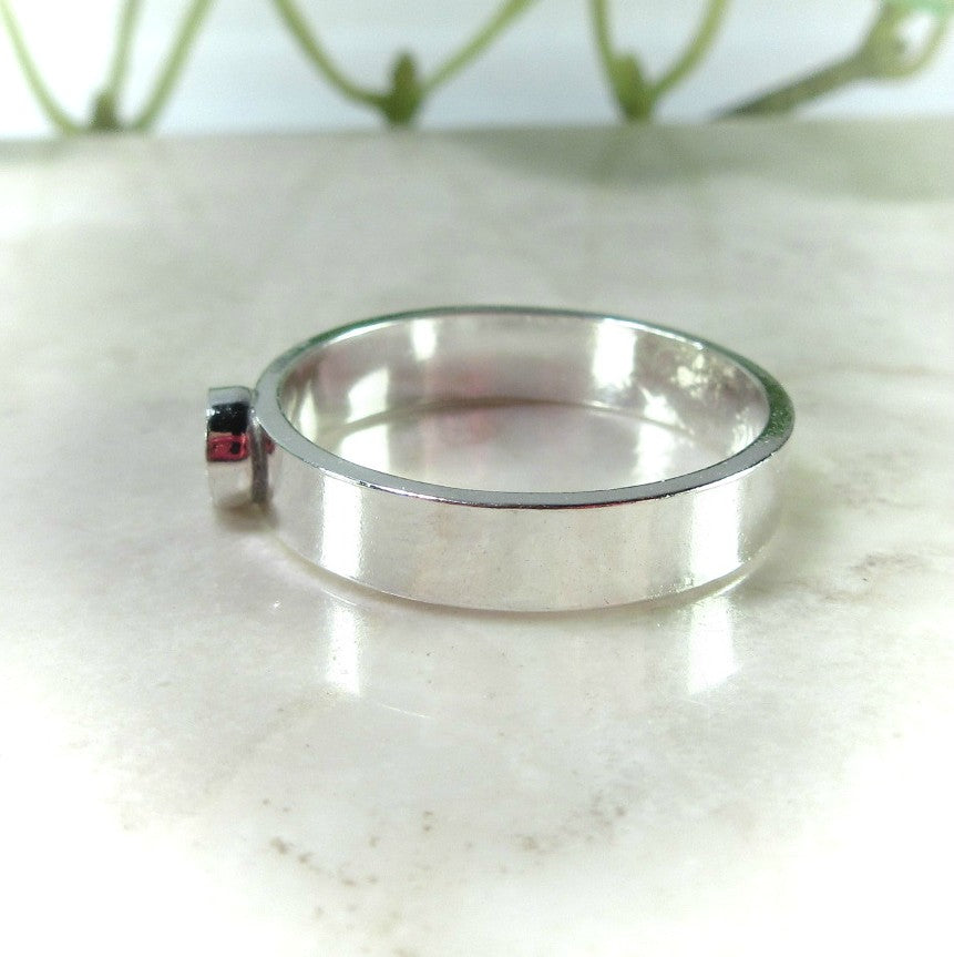 Wide Band Bezel Cup Ring Setting - 4mm Choose Your Bezel Cup and Metal